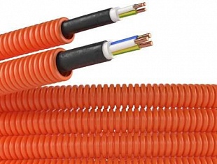 7S91625 | Электротруба ПНД гибкая гофр. д.16мм, цвет оранжевый, с кабелем ВВГнг(А)-LS 3х2,5мм, РЭК "ГОСТ+", 25